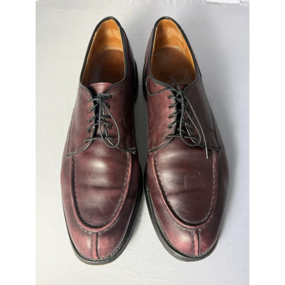Allen Edmonds Bradley Burgundy Leather Derby Dress Shoes Round Toe 15 D Men's